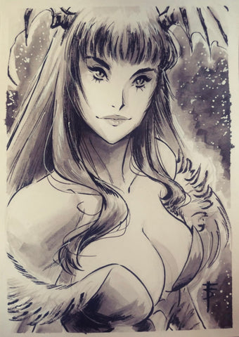 Federico Sabbatini Original Art Morrigan Aensland Darkstalkers Illustration