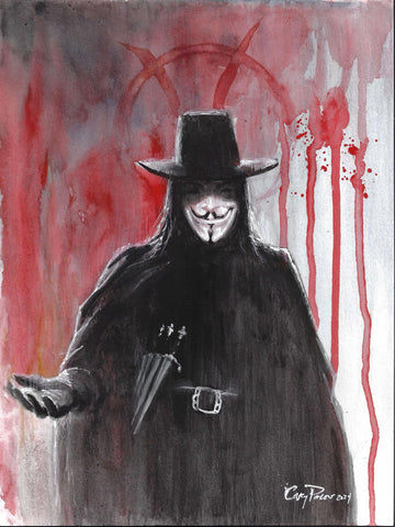 Casey Parsons Original Art V for Vendetta Illustration