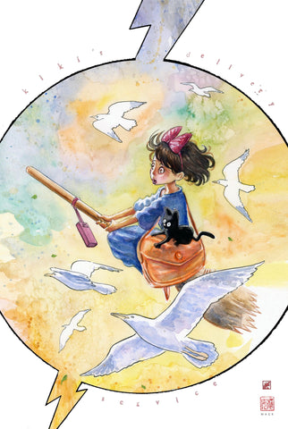 David Mack Studio Ghibli Collection: Kiki’s Delivery Service 12x18" Limited Edition Giclee