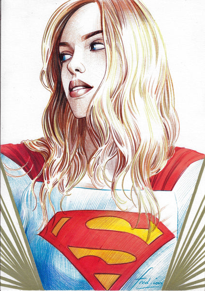 Fred Ian Original Art Supergirl DC Heroines Collection Illustration