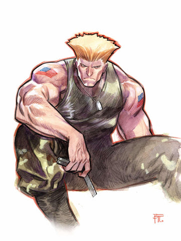 Dike Ruan Original Art Street Fighter Guile Illustration