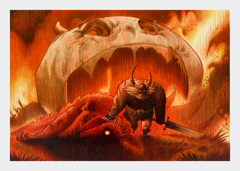 Eduardo Vieira Original Red Death Viking Illustration