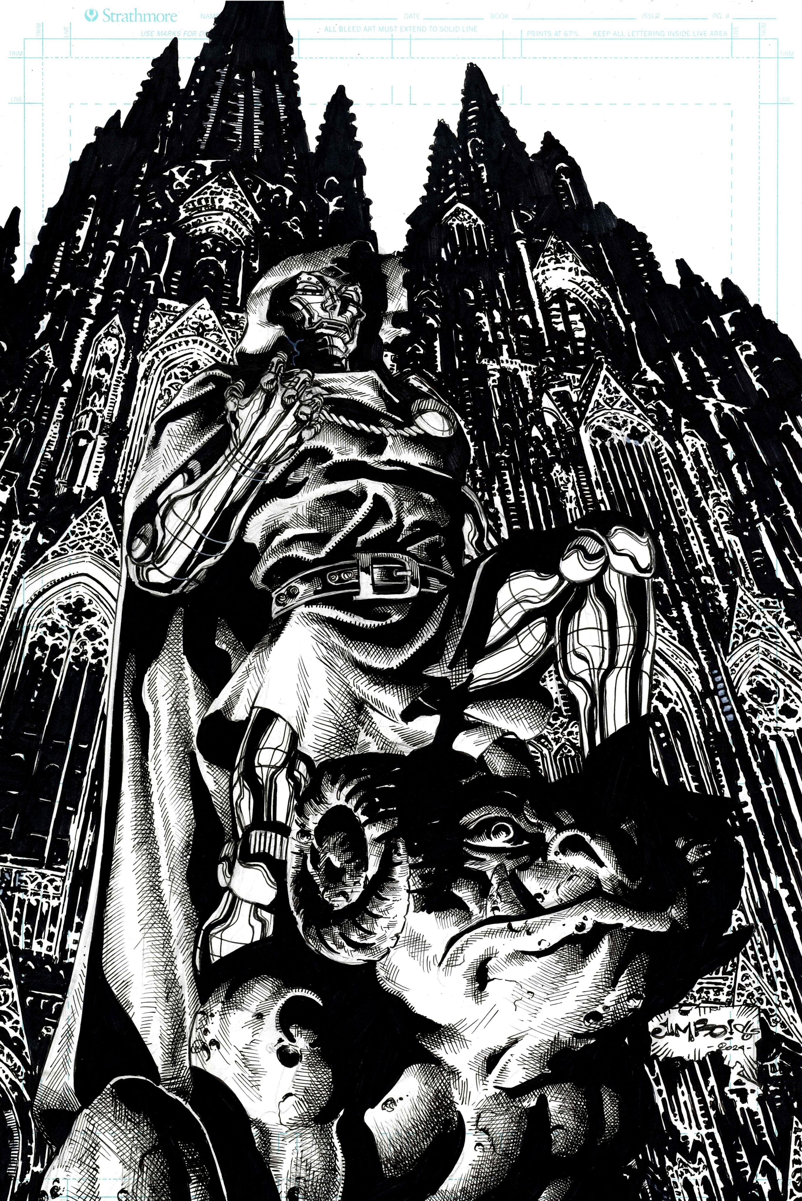 Jimbo Salgado Original Art Doctor Doom Illustration