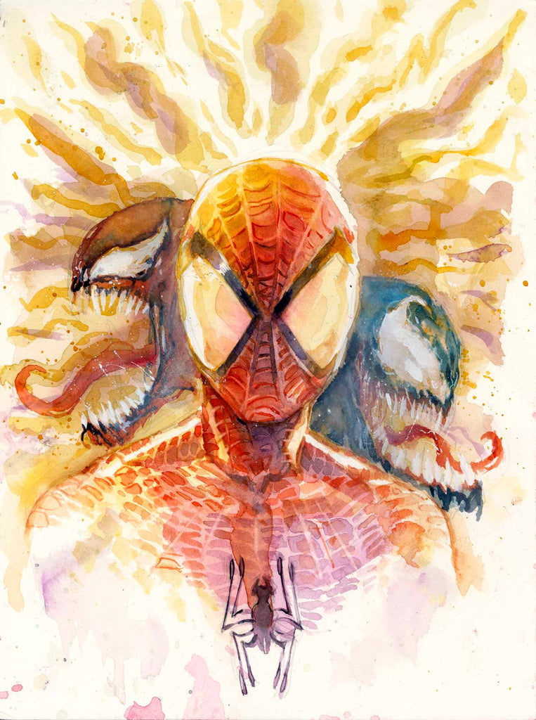 Tony Moy Original Art Spider-Man & Venom Illustration Comic Art