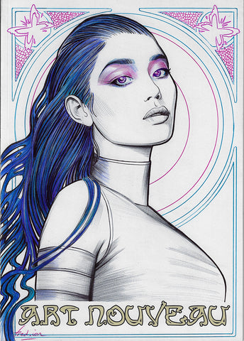 Psylocke Blank Cover Edition Art Nouveau Art Book by Fred Ian – Kirby's ...