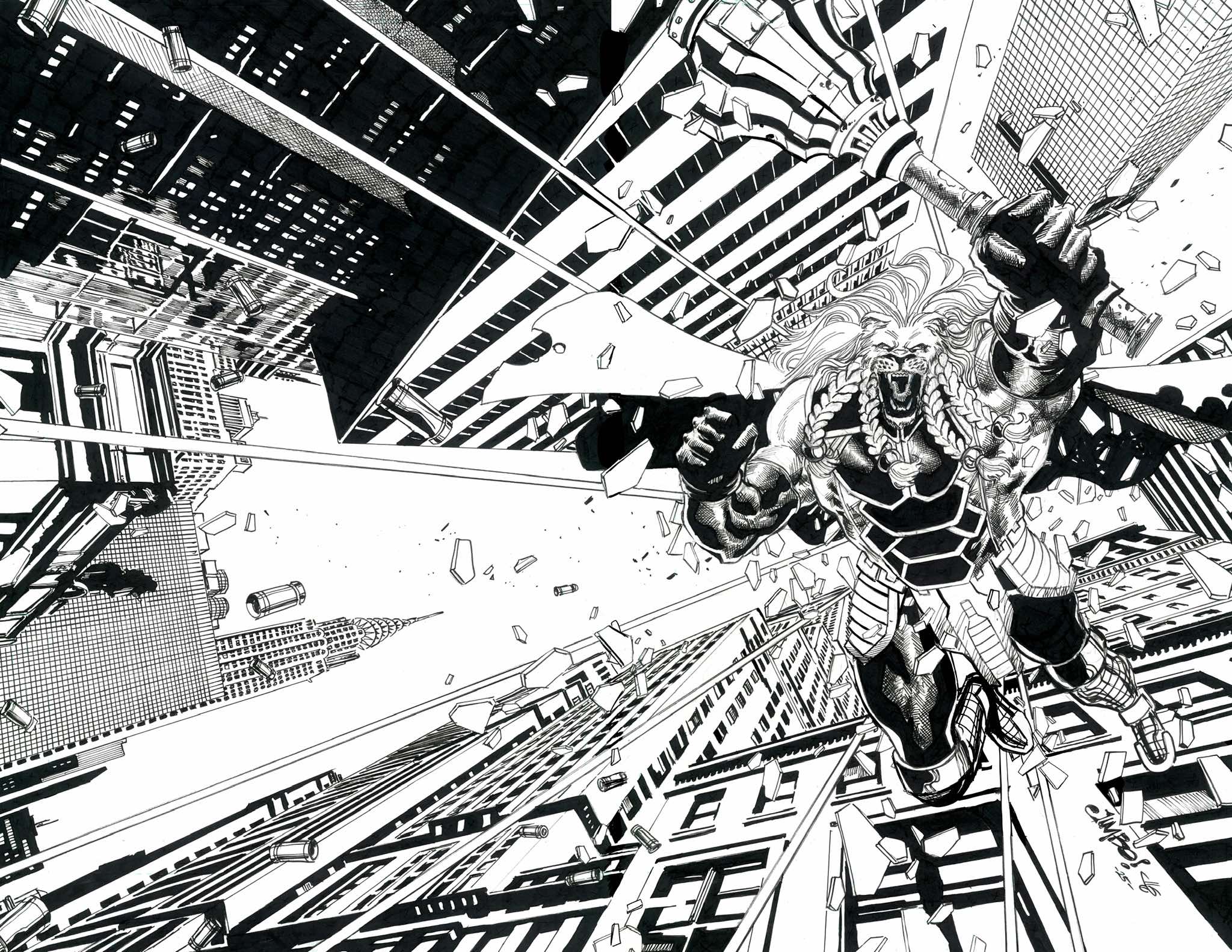 Jimbo Salgado Original Art Invincible Universe: Battle Beast #1 Wrap Around Cover