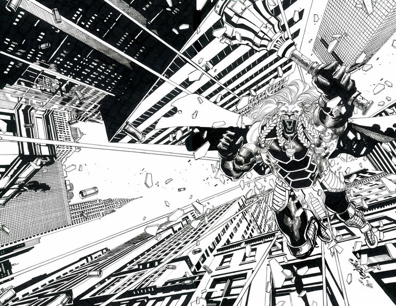 Jimbo Salgado Original Art Invincible Universe: Battle Beast #1 Wrap Around Cover