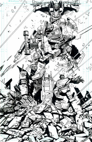 Jimbo Salgado Original Art Transformers #1 10th Print Cover