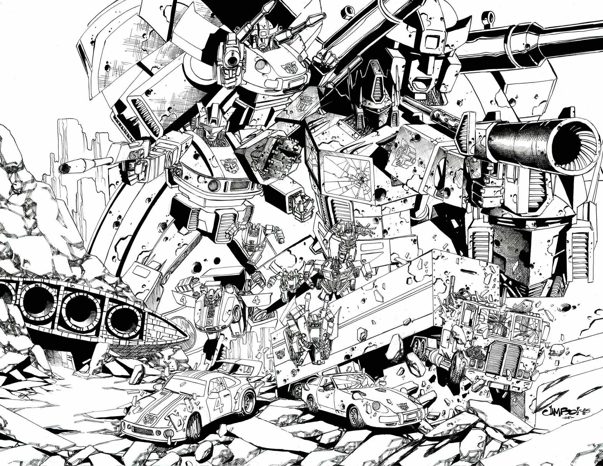Jimbo Salgado Original Art Transformers Energon Universe Special 2025 #1 Wrap Around Cover