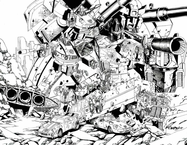 Jimbo Salgado Original Art Transformers Energon Universe Special 2025 #1 Wrap Around Cover