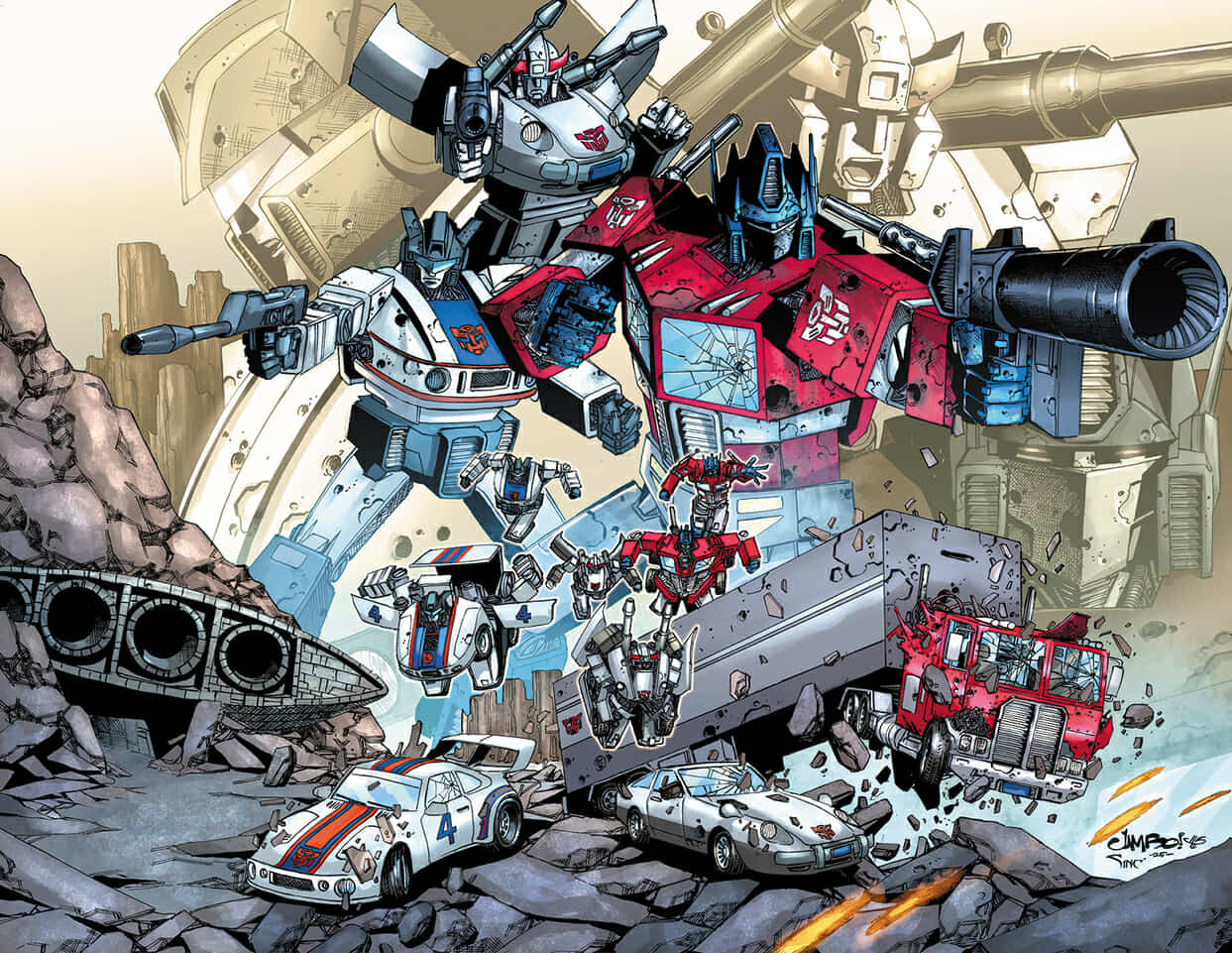 Jimbo Salgado Original Art Transformers Energon Universe Special 2025 #1 Wrap Around Cover