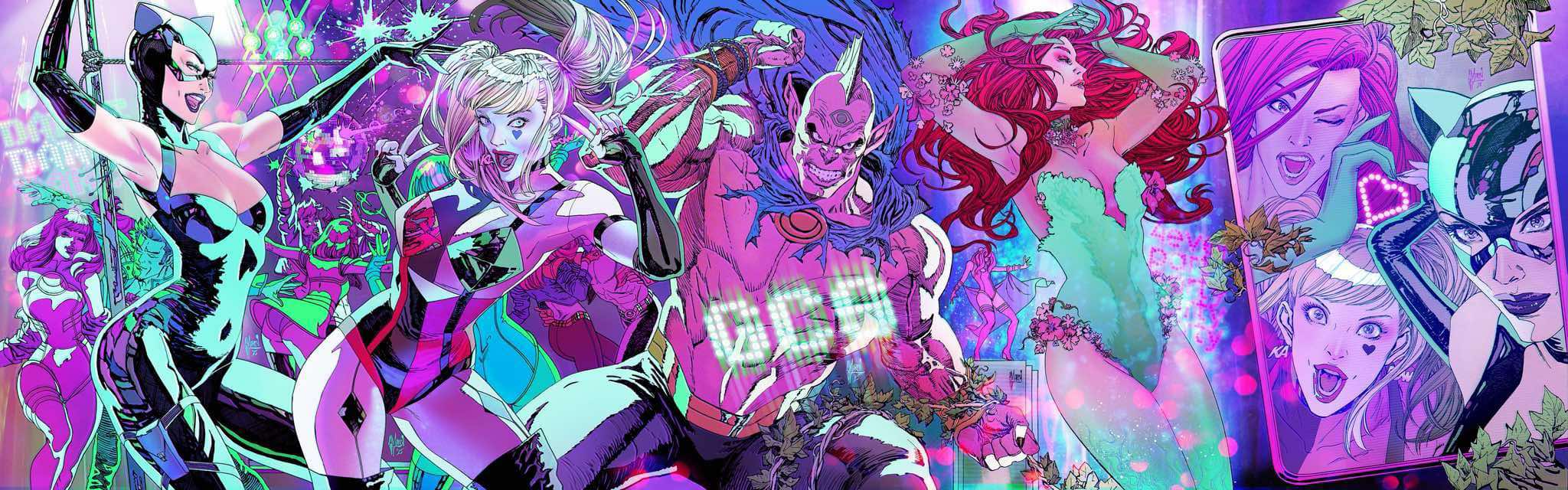 Guillem March Original Art Gotham City Sirens: Unfit for Orbit #1-5 Cover Set