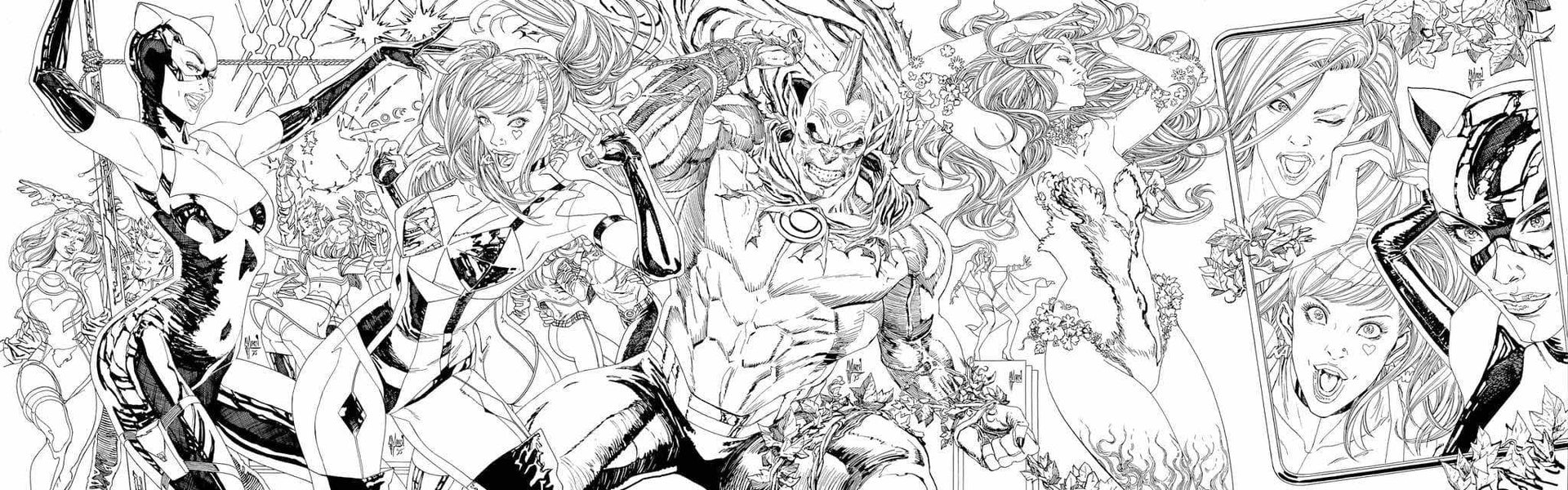 Guillem March Original Art Gotham City Sirens: Unfit for Orbit #1-5 Cover Set