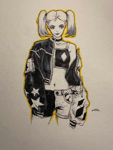 Anand Ramcheron Original Art Harley Quinn Illustration
