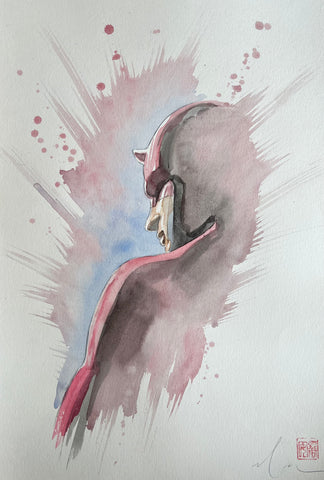 David Mack Original Art Daredevil Watercolour Illustration