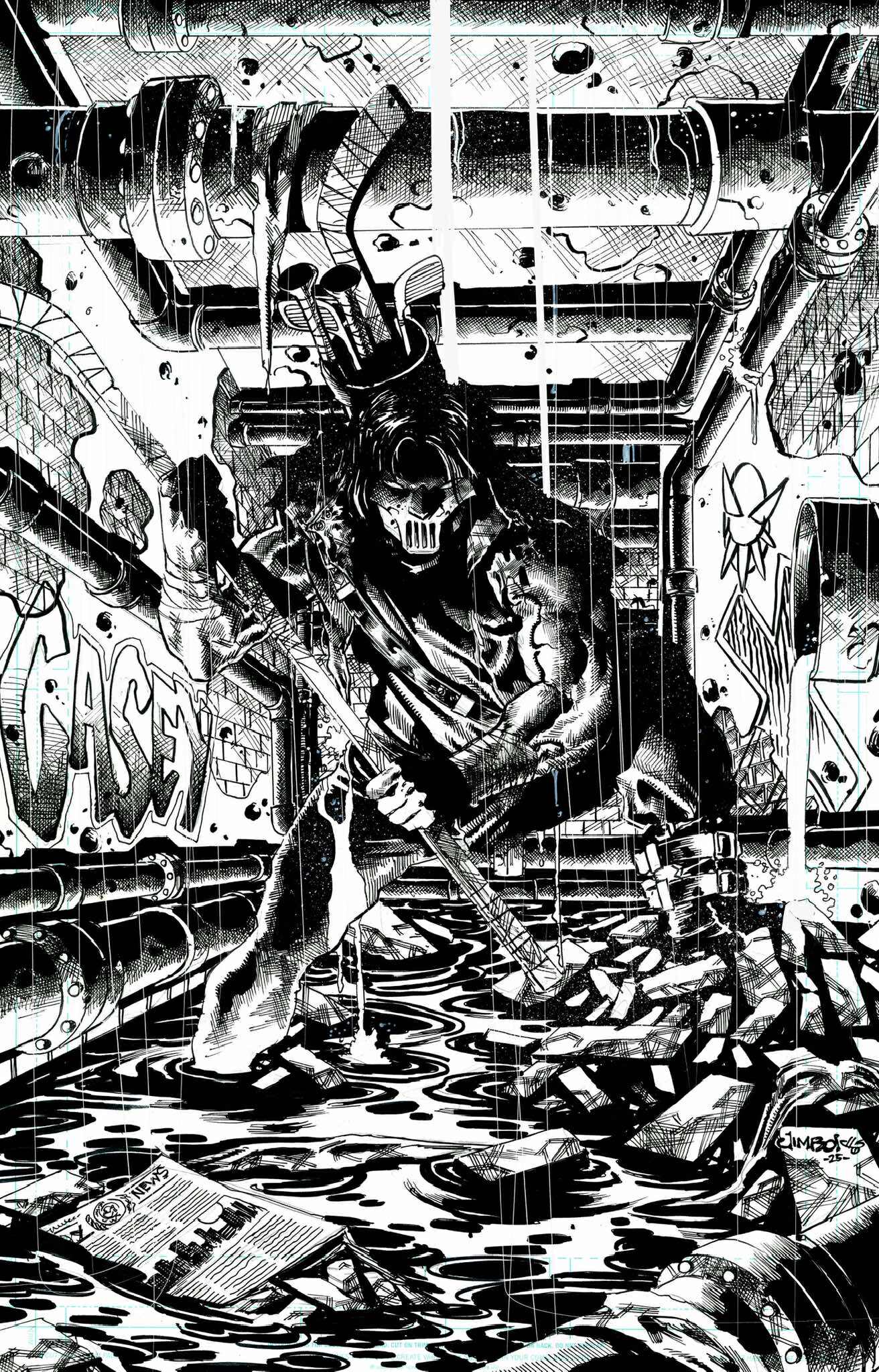 Jimbo Salgado Original Art Casey Jones #1 Top Shelf Comic Cover