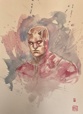 David Mack Original Art Daredevil TV Show Costume Design Illustration