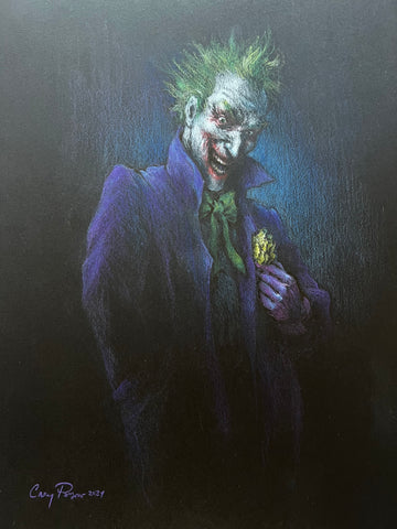 Casey Parsons Original Art Joker Black Card Illustration