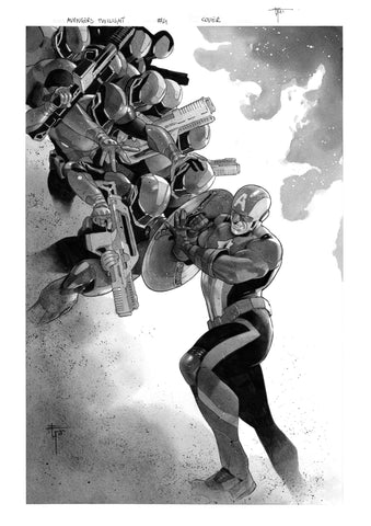 Francesco Mobili Original Art Avengers: Twilight #4 Captain America First New Costume App Cover