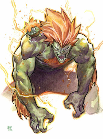 Dike Ruan Original Art Street Fighter Blanka Illustration