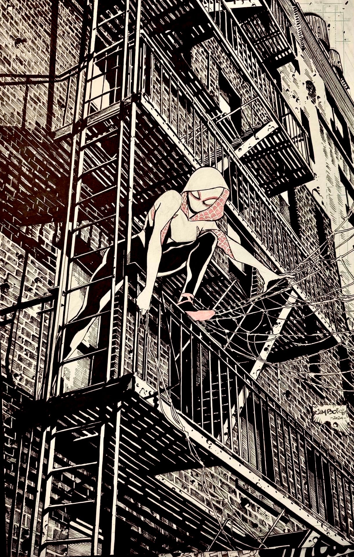 Jimbo Salgado Original Art Spider-Gwen Illustration