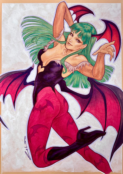 Emilio Laiso Original Art Morrigan Aensland Street Fighter Illustration