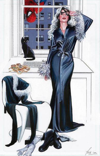 Fred Ian Original Art Black Cat Illustration