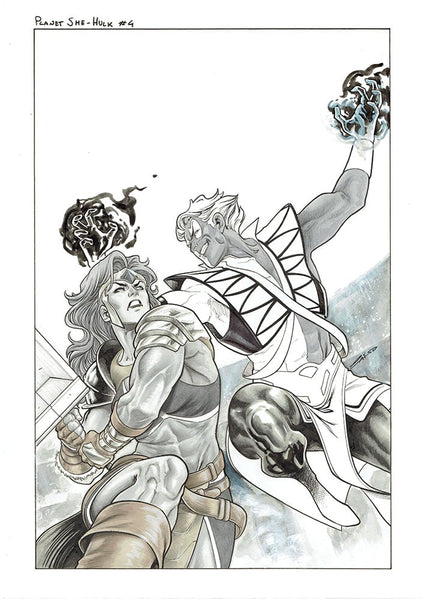 Emilio Laiso Original Art Planet She-Hulk #4 Cover