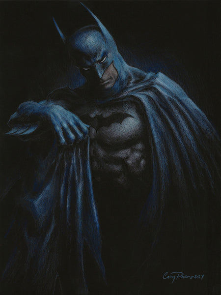 Casey Parsons Original Art Batman Black Card Illustration