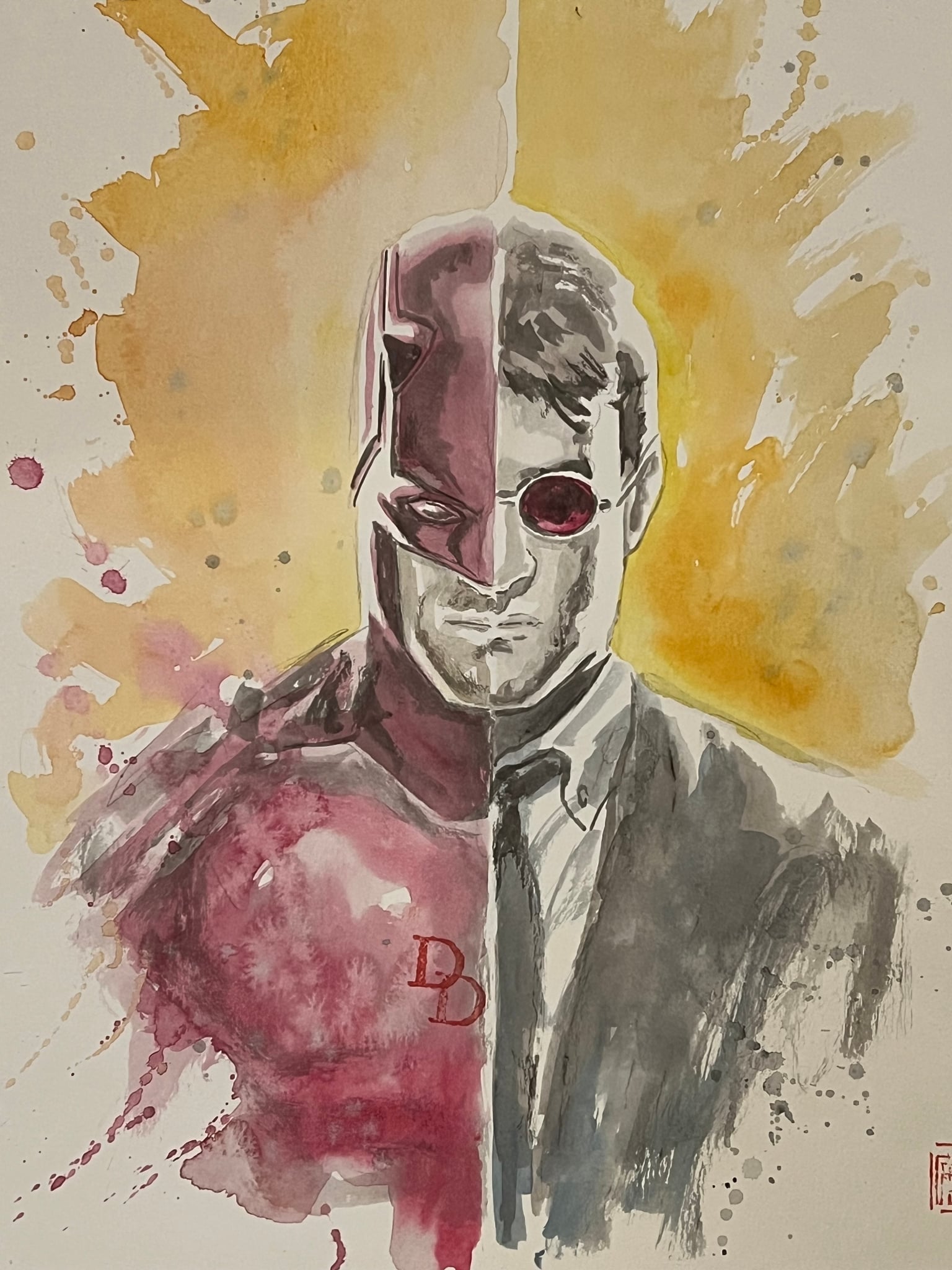 David Mack Original Art Daredevil Born Again Illustration