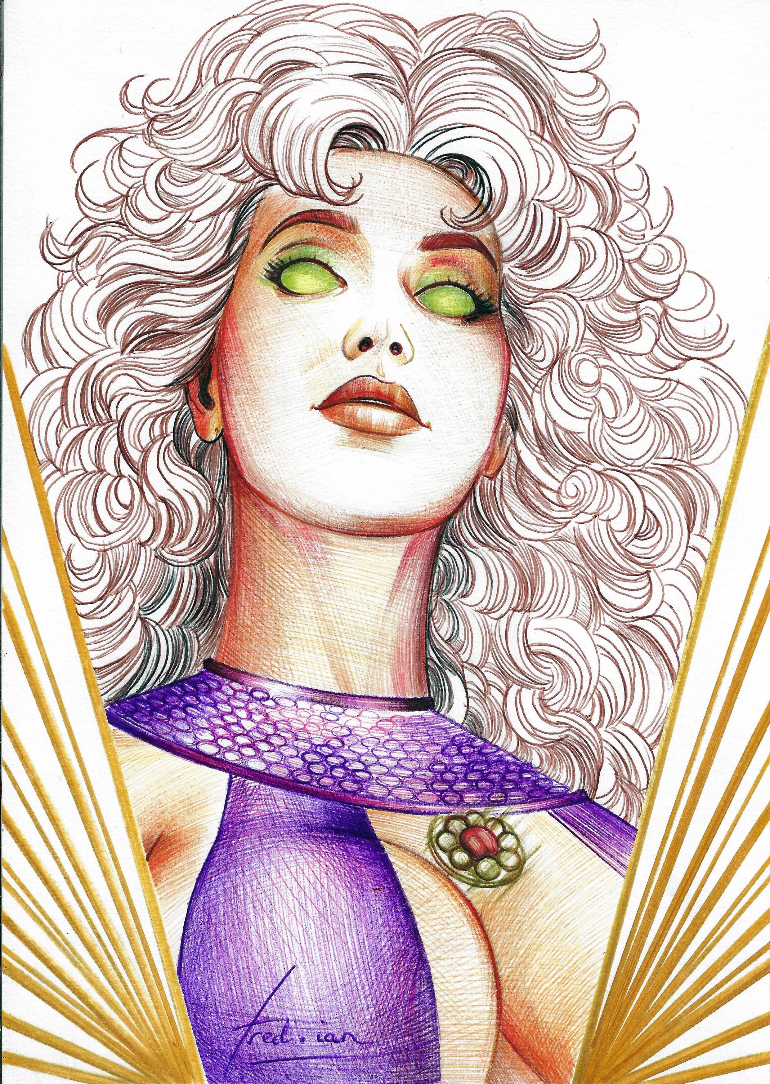 Fred Ian Original Art Starfire DC Heroines Collection Illustration