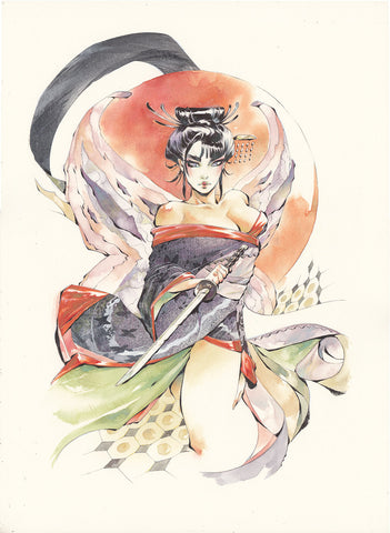 Chuma Hill 'X-Men Geisha' Psylocke 12x18" Limited Edition Giclee