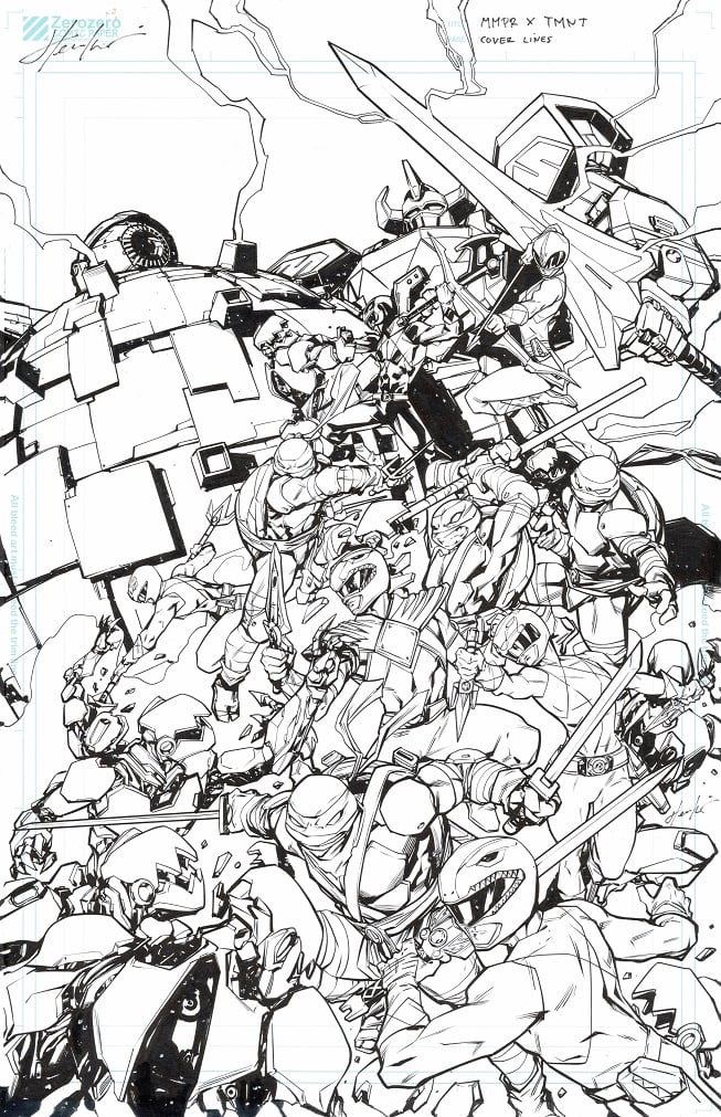 Hendry Prasetya Original Art MMPR TMNT III #4 Cover