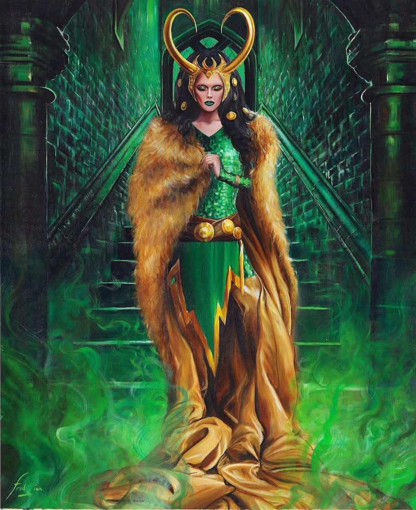Fred Ian Original Art Lady Loki Marvel Unbound Upper Deck Trading Card Art Comic Art