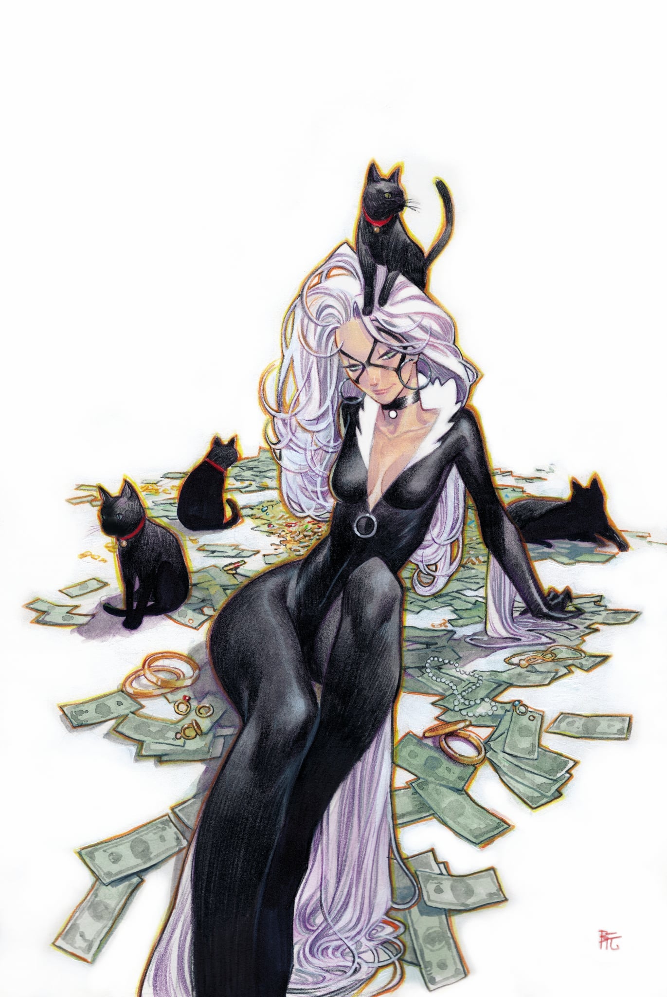 Dike Ruan Original Art Black Cat #3 Cover
