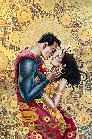 David Mack 'The Kiss' Superman & Lois Lane 12x18" Limited Edition Giclee