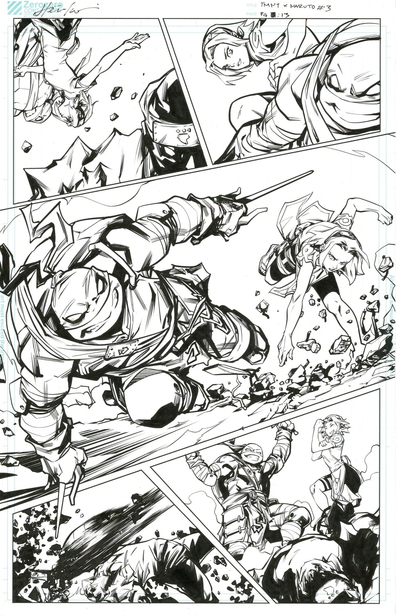 Hendry Prasetya Original Art TMNT X Naruto #3 Page 13