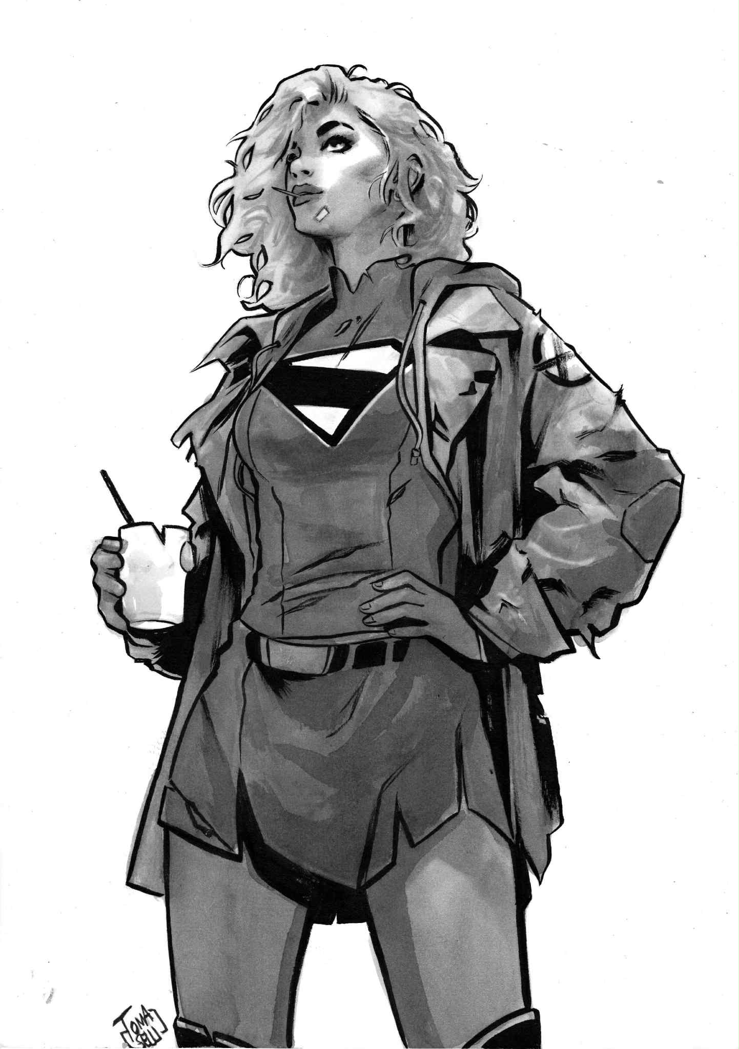 Francesco Tomaselli Original Art Supergirl Illustration