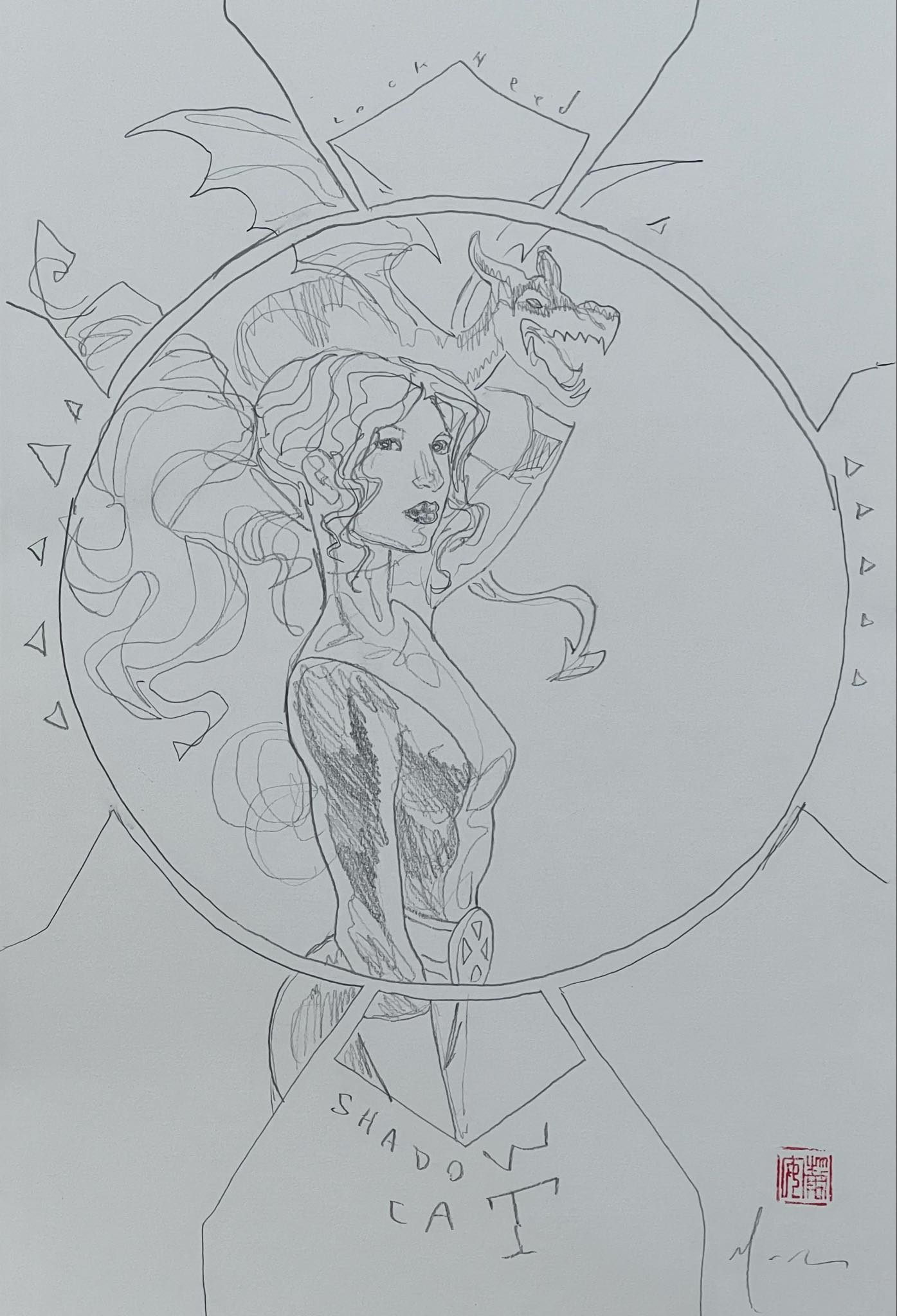 David Mack Original Art Kitty Pryde Marvel SNAP Published Art Pencil Prelim