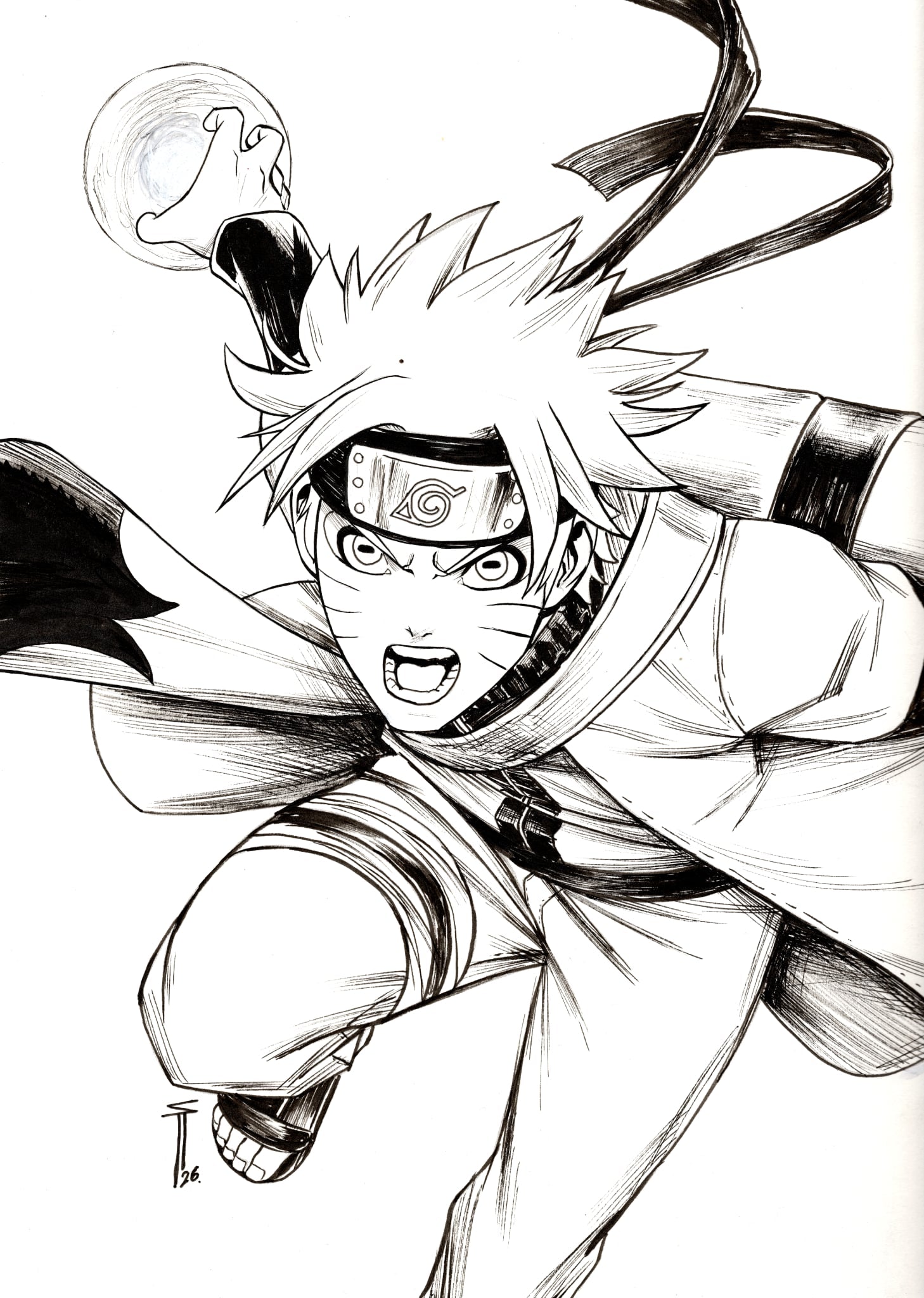 Serg Acuna Original Art Naruto Illustration