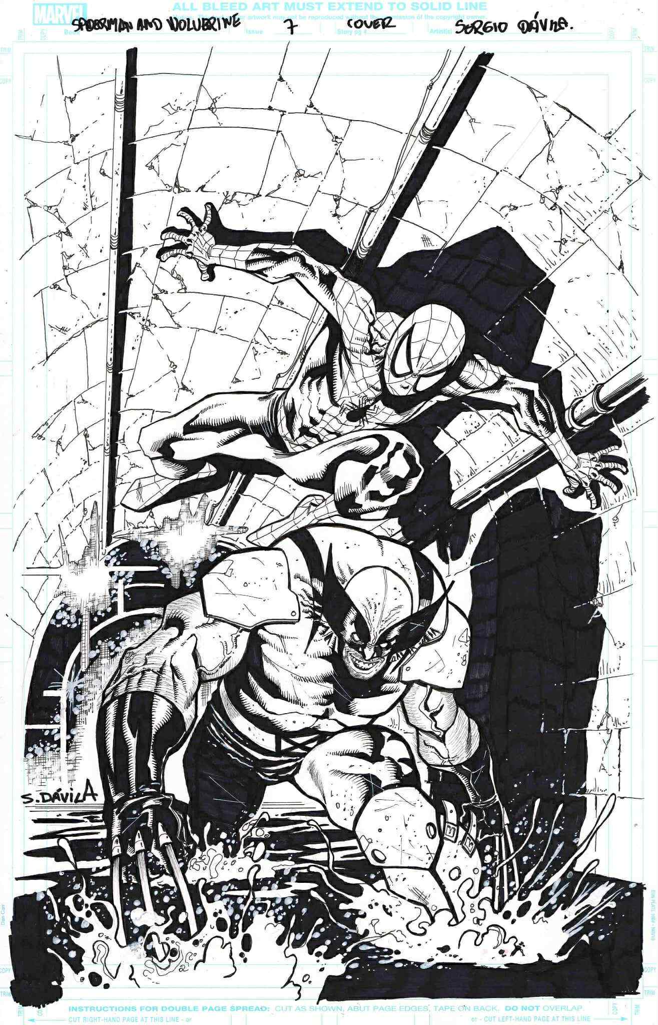 Sergio Davila Original Art Spider-Man & Wolverine #7 Cover