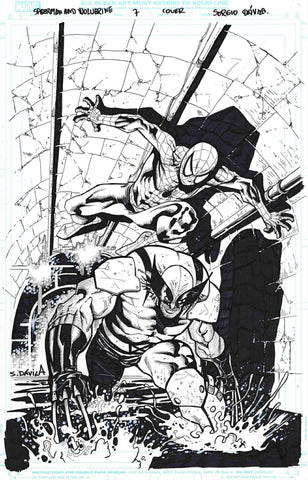 Sergio Davila Original Art Spider-Man & Wolverine #7 Cover