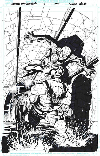 Sergio Davila Original Art Spider-Man & Wolverine #7 Cover