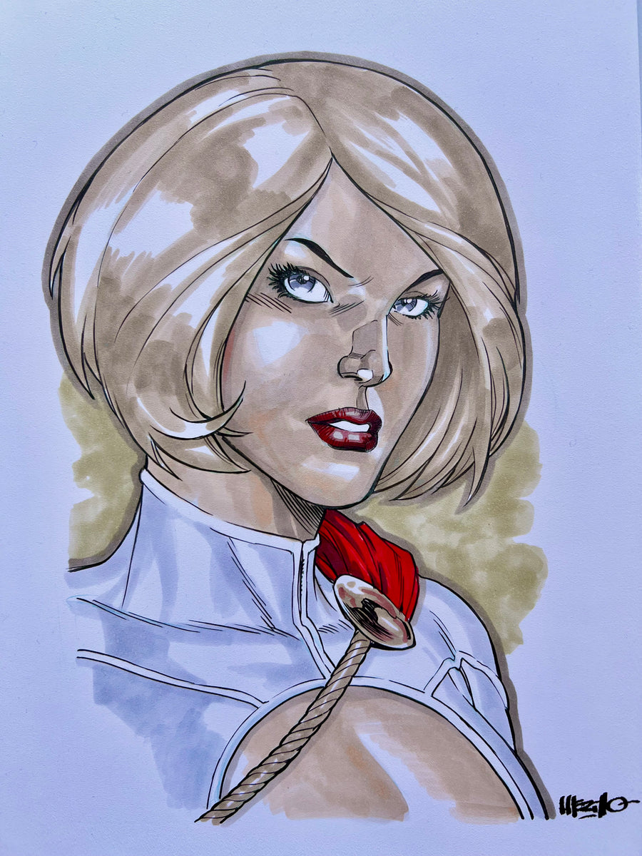 Jesus Merino Original Art Power Girl A4 Headshot Illustration – Kirby's ...