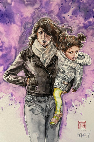 David Mack Original Art Jessica Jones #13 Painted Cover (Also signed by Bendis)
