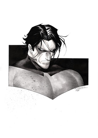 Claudiu Limbasan Original Art Nightwing A4 Illustration