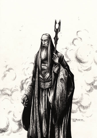 Claudiu Limbasan Original Art Saruman Lord of the Rings Illustration