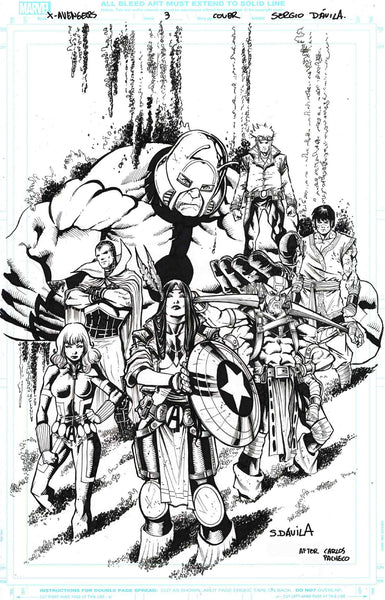 Sergio Davila Original Art X-Vengers #3 Cover