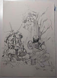 Ito Original Art MMPR / TMNT III #4 Cover Pencil Prelim Set (2 Pieces)