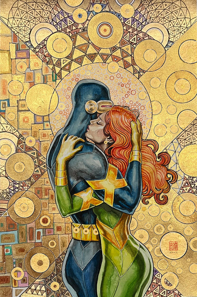 David Mack 'The Kiss' Jean Grey & Cyclops 12x18